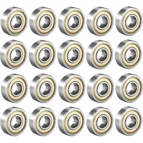 6000ZZ Roulement à billes 10 mm x 26 mm x 8 mm Roulements à billes à double blindage à gorge profonde 80100 Roulement à rouleaux Roulement à billes radial miniature, lot de 20,GU.B/bon (1/4)