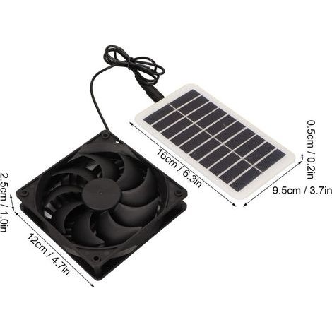 Ventilateur d’extraction solaire 15 W – Élimine les odeurs, portable et économique – Pour abris animaux, camping-cars et petites pièces (1/5)