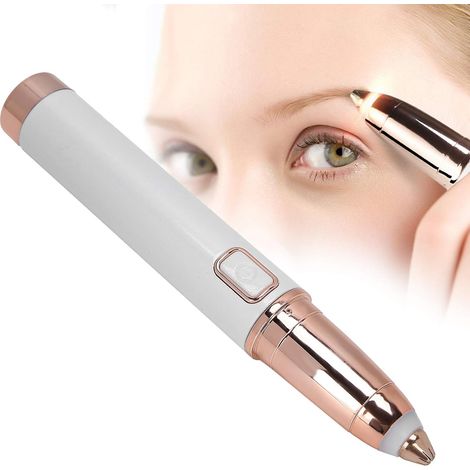Tondeuse à sourcils électrique - Appareil portable avec coupe à 360°, lumière LED et lame double tranchant - Idéale pour l'épilation féminine, brosse de nettoyage incluse (1/5)