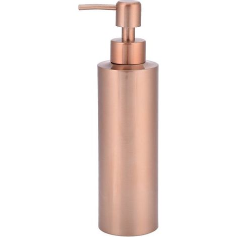 Dailygoods - Botella de jabón de 350 ml - Acero inoxidable - Oro rosa - Antideslizante - Bomba manual - Cocina/Baño - Dispensador de jabón (1/5)