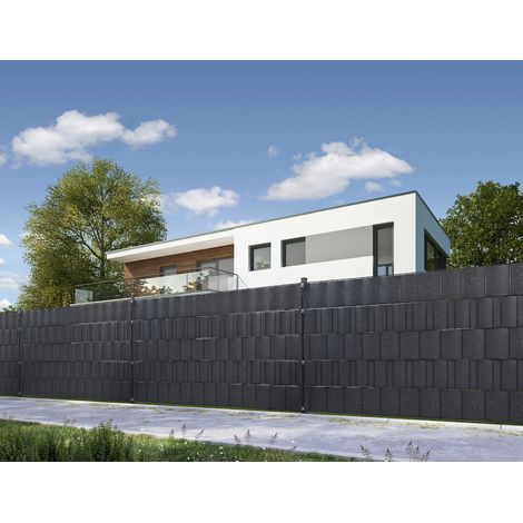PVC Sichtschutz-Streifen 5 Stk 2515x190mm, Holzopt-anthr.