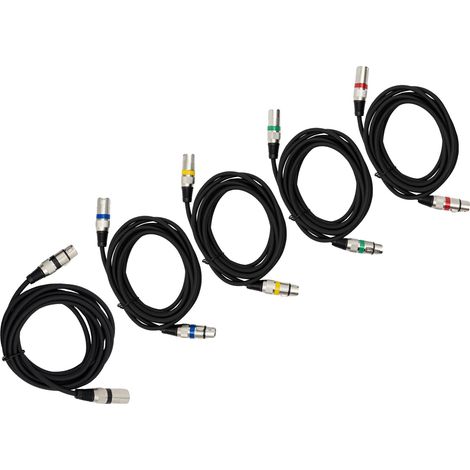 DMX-Kabel, 5 Stück, 3 m Länge, schwarz (1/2)