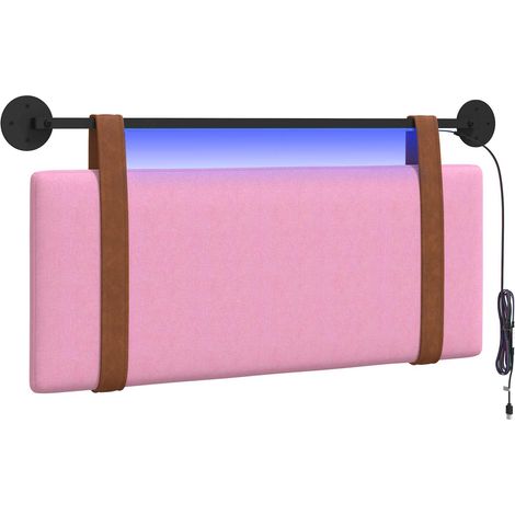 Testiera Testata del letto sospesa Con luce LED Rosa PU Antico (1/5)
