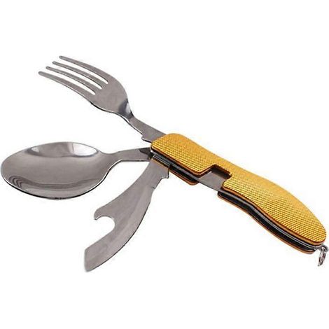 Chaud  Couteau, couverts, ouvre-bouteille, outil multifonction, assiette, cuillère de pique-nique portable, fourchette pliante, couverts, vaisselle