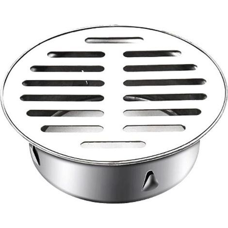 Round Stainless Steel Floor Drain, Anti-Block Floor Drain for Balcony, Floor Drain Cover (1/5)