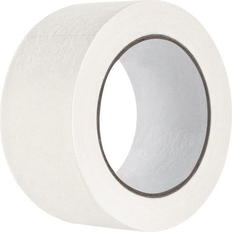 Masking Tape - 50 mm x 50 m - White - Crepe Paper - For Painting And Decoration - 1 Roll (1/4)