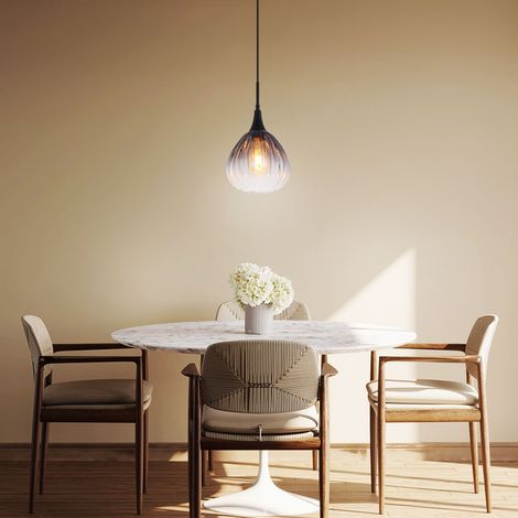 Lampe suspendue suspension lampe de table à manger verre fumé lampe de salon rétro H 120 cm (1/5)