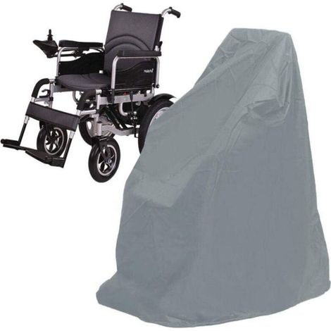 Telo protettivo per sedia a rotelle elettrica, telo impermeabile per sedia a rotelle manuale, telo di protezione da pioggia e polvere per esterni 100x75x100 cm (argento)