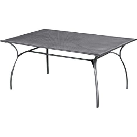 Tavolo Rettangolare da Giardino 160x100 cm in Ferro Vorghini Ameno Antracite (1/3)