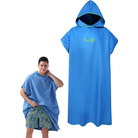 Serviette de surf portable , natation À capuche bain absorbante plage en fibres fines pour adultes , (1/5)
