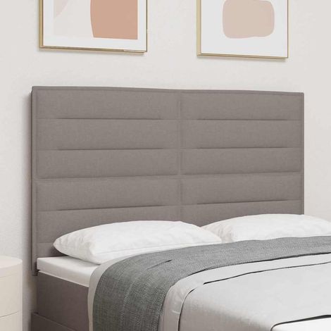 LED Kopfteil mit LED-Lichtleisten Taupe 144 cm Stoff