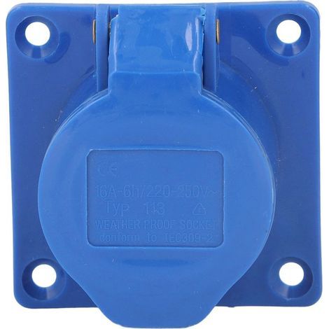 Unterputz-Industriesteckdose CEE 3P+E IP44 250V, Messing blau, für elektrische Installationen (1/5)