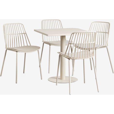 Set tavolo quadrato Mizzi 70x70 cm e 4 sedie da giardino Maeba SKLUM