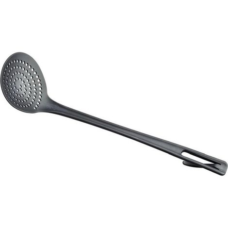Mestolame Nero Professionale Schiumarola 12 cm Manico Lungo 45 cm (1/2)