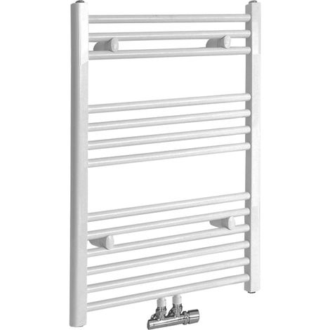 Hudson Reed Neva - Sèche-Serviettes Design Moderne - Raccordement Central - Blanc - 80.3 cm x 50 cm
