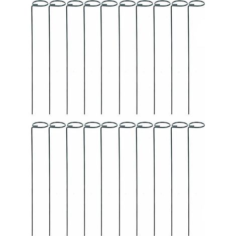 Set da 20 supporti per giardino, metallo, verde scuro (1/4)