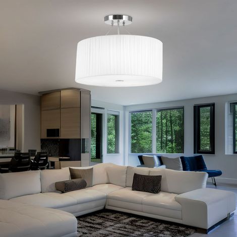 19,5 Watt LED Decken Lampe Hänge Leuchte Licht Plissee Wohnraum rund
