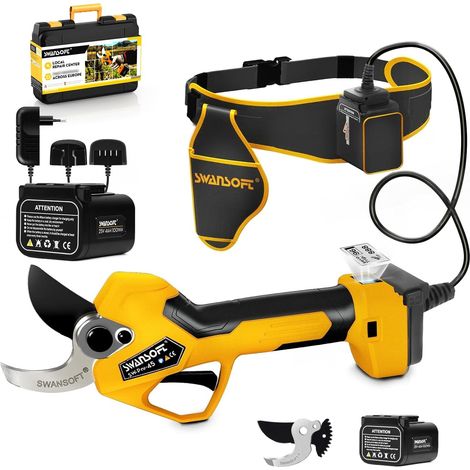 PRU45 Secateur Electrique,45mm 25V 4Ahx2 Sécateur Électrique Sans Fil,1150W Moteur Sans Balais, Écran LCD,Secateur Electrique sans Fil pour Jardinage,Vergers,Vigne (1/5)