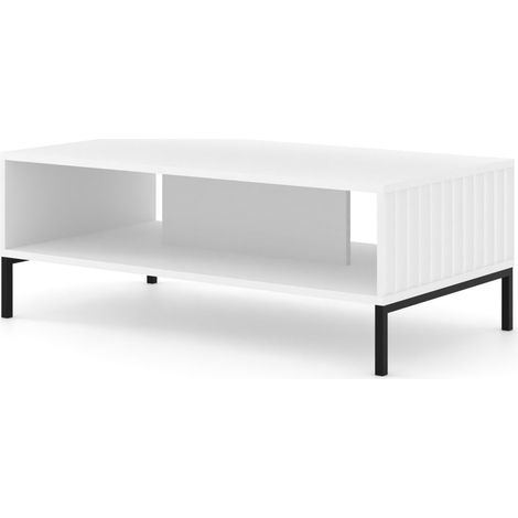 TAVOLINO WAVE BIANCO OPACO GAMBE NERE