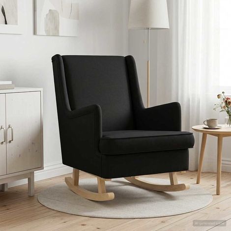 Teenpull – Schaukelstuhl Schwarz 62 x 80 x 85 cm Stoff (1/5)