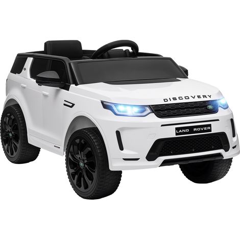 Beyamis Land Rover Discovery Sport Elektroauto für Kinder, 12 V, mit Fernbedienung, LED-Beleuchtung, für Kinder von 3–6 Jahren, weiß