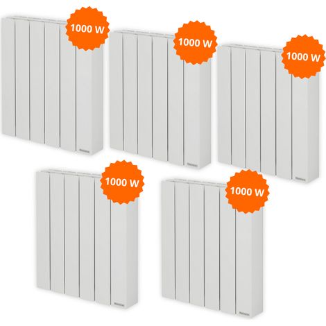 Pack 5 radiateurs électriques 1000 W Baleares 2 Thermor (1/5)