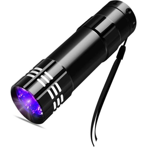 Lampe de poche UV portable 395–400 nm - Lumière noire - Zoomable - Détecteur d'agent fluorescent pour taches d'urine d'animaux domestiques (lot de 1) (1/5)