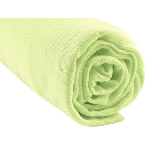 Drap housse Bambou lit queen size 160x200 cm - Anis (1/4)