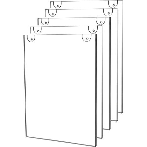 5 Pack Acrylic Wall Bracket 8.5x11, Clear Wall Mount Frame 8 1/2 x 11, Perfect for Office, Store, Restaurant (1/5)