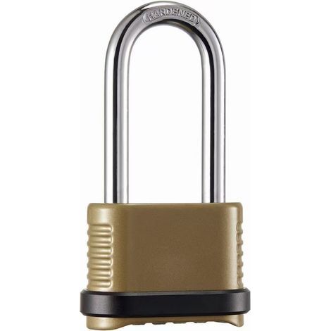 Verrou à Combinaison 52mm Cadenas Long Anti-Dérapant avec Sécurité Élevée. Mécanisme Résistant aux Effractions. Idéal pour Cabanons. Vestiaires et Stockage (1/5)