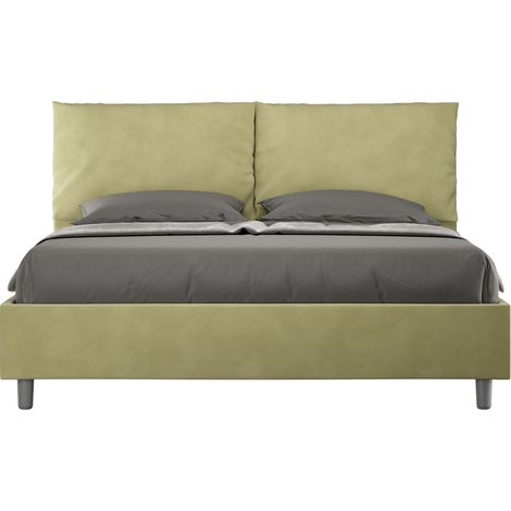 Letto contenitore da 160x190 in microfibra te' verde Antea (1/4)