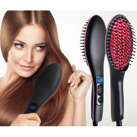 Spazzola elettrica lisciante capelli setole ceramica lcd 230 gradi DR HQT-909