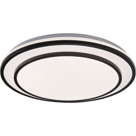 Plafoniera LED dimmerabile Lupita 49cm nera 40W con telecomando