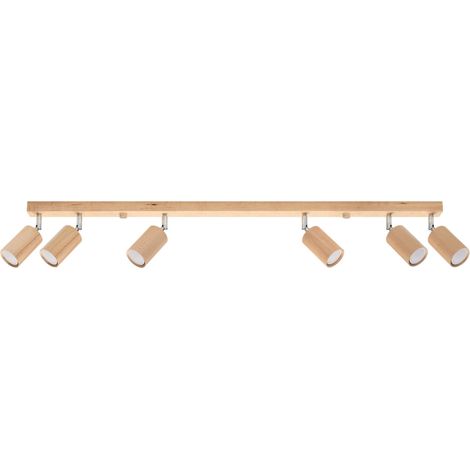 Lámpara de techo Berg 6 de madera natural (1/2)