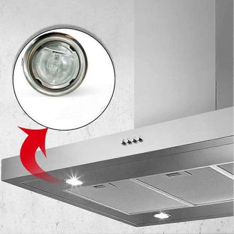 Deux lampes halogènes de 20 W, adaptées aux hottes de cuisine, 12 V CA, abat-jour en verre transparent, diamètre de 65 mm, adaptées à l'éclairage des hottes de cuisine et de ventilation. (1/4)