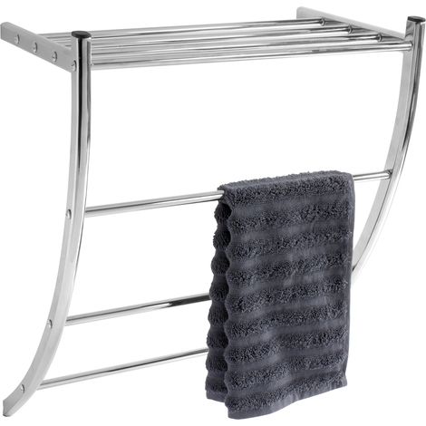 GELCO - Etagère porte-serviette mural steel métal chrome