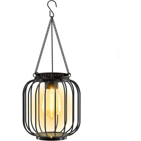 Lanterne Solaire - Lampe Solaire Extérieure en Métal - Étanche IP44 - Pour Terrasse Jardin Allée - 1 Pièce (1/5)