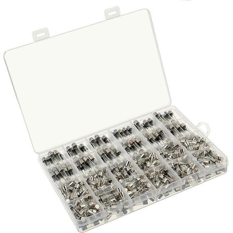 Mini-Glassicherung, flach, röhrenförmig, 24 Typen, Sicherungsmodell: 0,1 A–30 A, max. Spannung 500 V