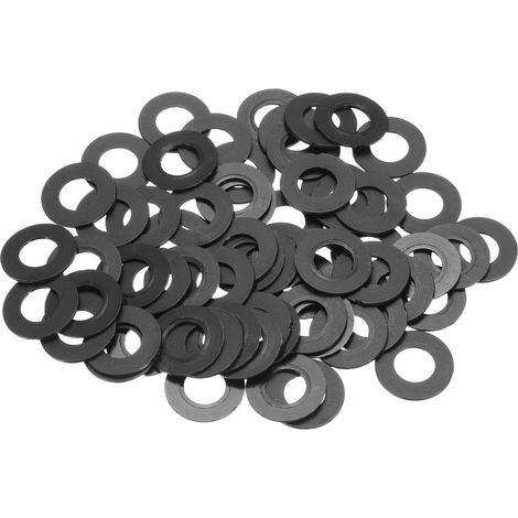 Rondelle Plate En Nylon M10, 125 Pcs 10mm ID 20mm OD 1mm Epais Joint D'etancheite En Plastique Espaceur Pour Vis A Fixer Brides Robinet Vannes Tuyaux, Noir (1/5)