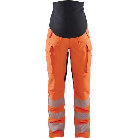 Pantaloni da gravidanza ad alta visibilità stretch 4D 7100 - Arancione/Nero XS