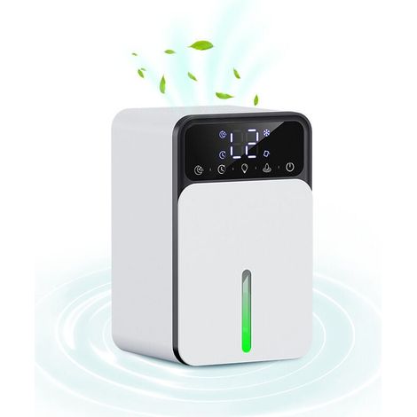 Deshumidificateur d air1500ML, Déshumidificateur d air Electrique avec 12H de Minuterie, 7 Lumières de Couleur, Dégivrage Automatique, Arrêt Automatique, pour la Maison, Bain, Chambre, Blanc (1/4)