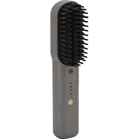 Brosse lissante sans fil rechargeable, peigne lisseur, fer à friser électrique portable, noir (1/5)