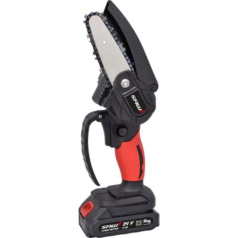 potatore a catena a batteria saw barra 10 cm 2 batterie 24v 1,5ah (1/4)