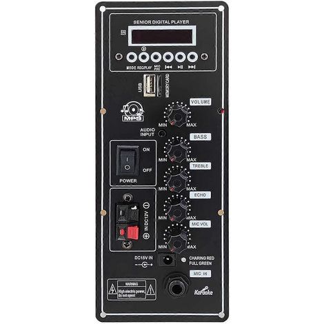 Carte d'amplification 12 V pour haut-parleurs de danse carrée, compatible Bluetooth, AUX, carte TF, clé USB et enregistrement. Haut-parleurs de 6 à 12 pouces. (1/5)