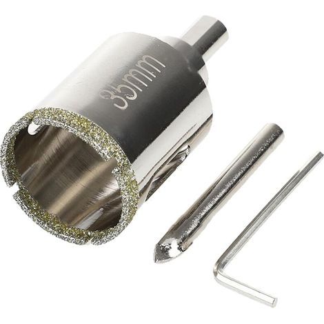 Scie Cloche Diamant 35mm, Trépan pour Carrelage, Céramique, Pierre et Verre, Outil Précis pour Coupe de Matériaux Durs (1/4)