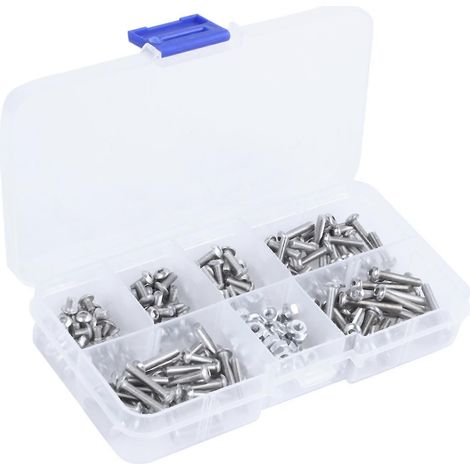230 Stück M3 Edelstahl-Sechskant-Antriebsknopf, Innensechskantschrauben, Schrauben, Muttern, Sortiment-Set (M3). (1/5)