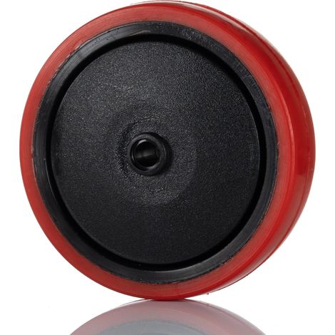 Roue de chariot , Polyuréthane Orange 125mm x 30mm, alésage 10mm, longueur 49mm, Roulement à bille, Capacité de 150kg ( Prix pour 1 )