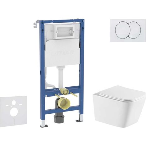Geberit Duofix - Set Vorwandelement, WC Arkas I mit Softclose-Sitz und Delta-Betätigungsplatte, weiß SANI11CA31146