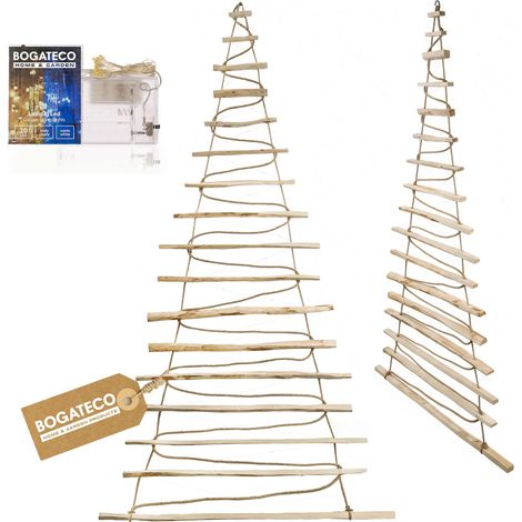 Sapin de Noël 205 cm de haut en bois de noisetier avec LED (1/5)