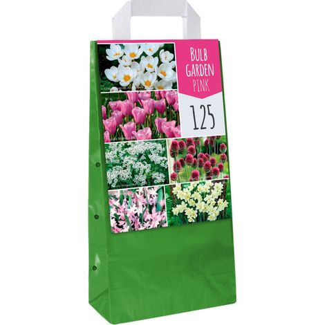 Mix de 125 bulbes de fleurs roses et blanches – Crocus, tulipes, narcisses – Plantation de septembre à décembre – Floraison de février à juillet – JUB (1/2)